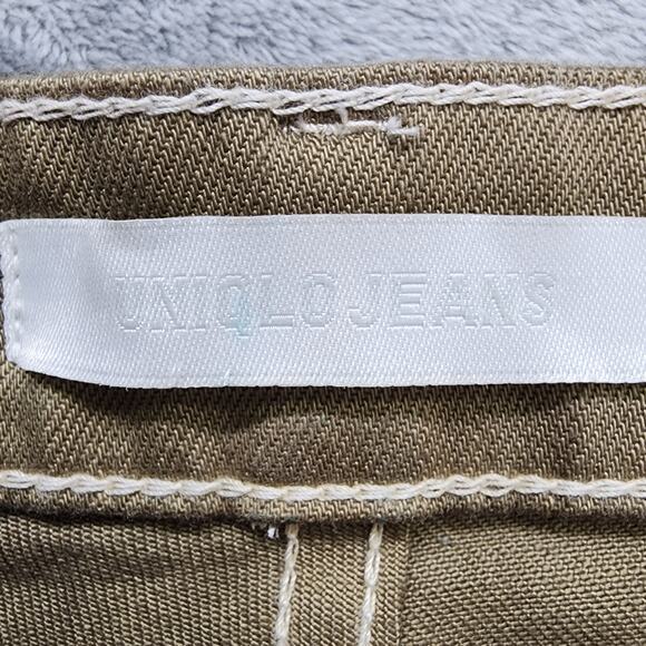 Uniqlo X Plant Girl NYC Jeans Womens 29 Brown Green The 420 Pant Hand Dyed Paint - Picture 9 of 16